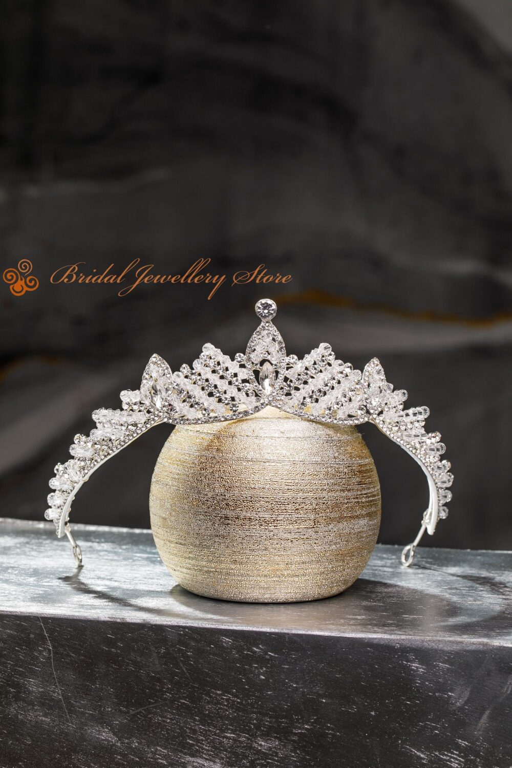 Crystal Bridal Tiara, Silver Wedding Headpiece, Rhinestone Crown