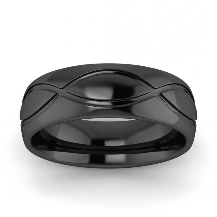 14K Black Gold Infinity Engraved Wedding Band 6mm, Infinity, Engraved, Wedding Band, 14K Black Gold, Band