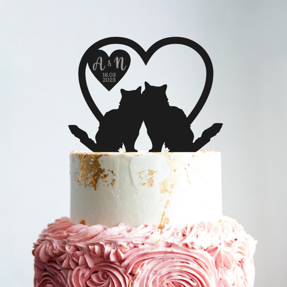 Wedding Cake Topper Cat, Cat Wedding, Wedding With Pets, Cake Cat, Pet Wedding, Cake Topper, B406