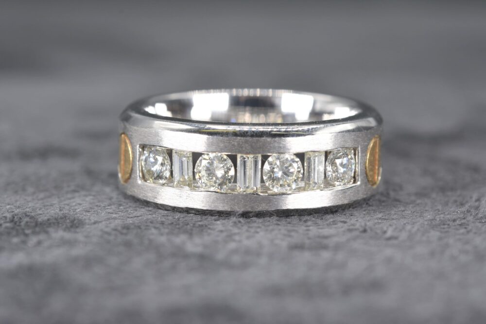 Mens Diamond Ring, Gift For Him, Rings Men, Jewelry, Male Ring, Wedding Band, Solid 14Kt Gold Ring