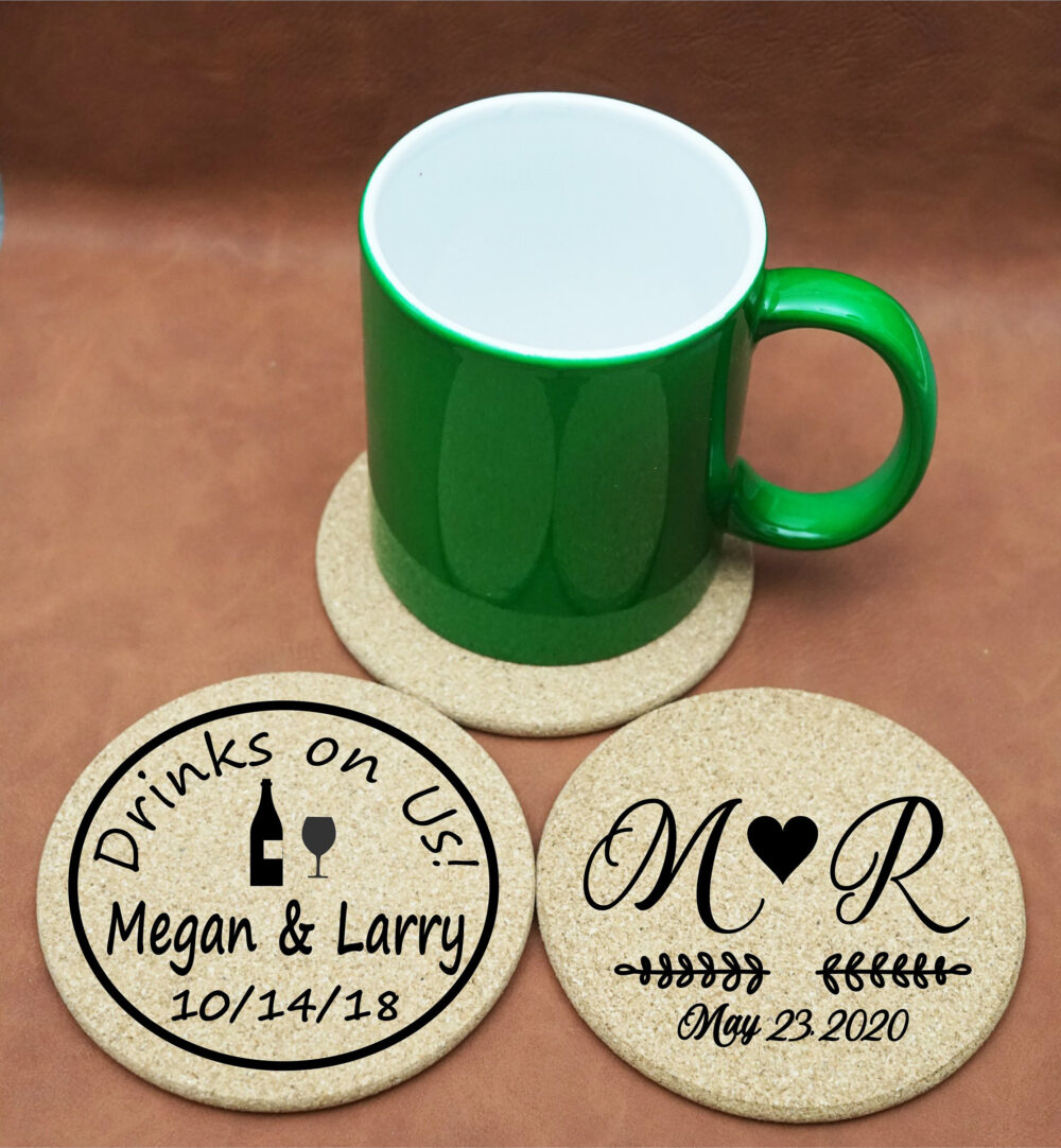 Cork Coasters Wedding Favors For Guests - Coasters, Drink Personalized Coaster & Custom