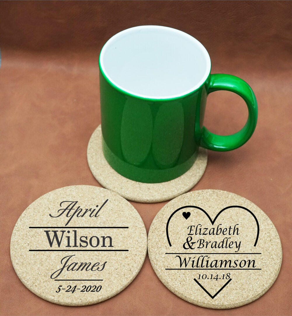 Cork Coasters Wedding Favors For Guests - Coasters, Drink Personalized Coaster & Custom