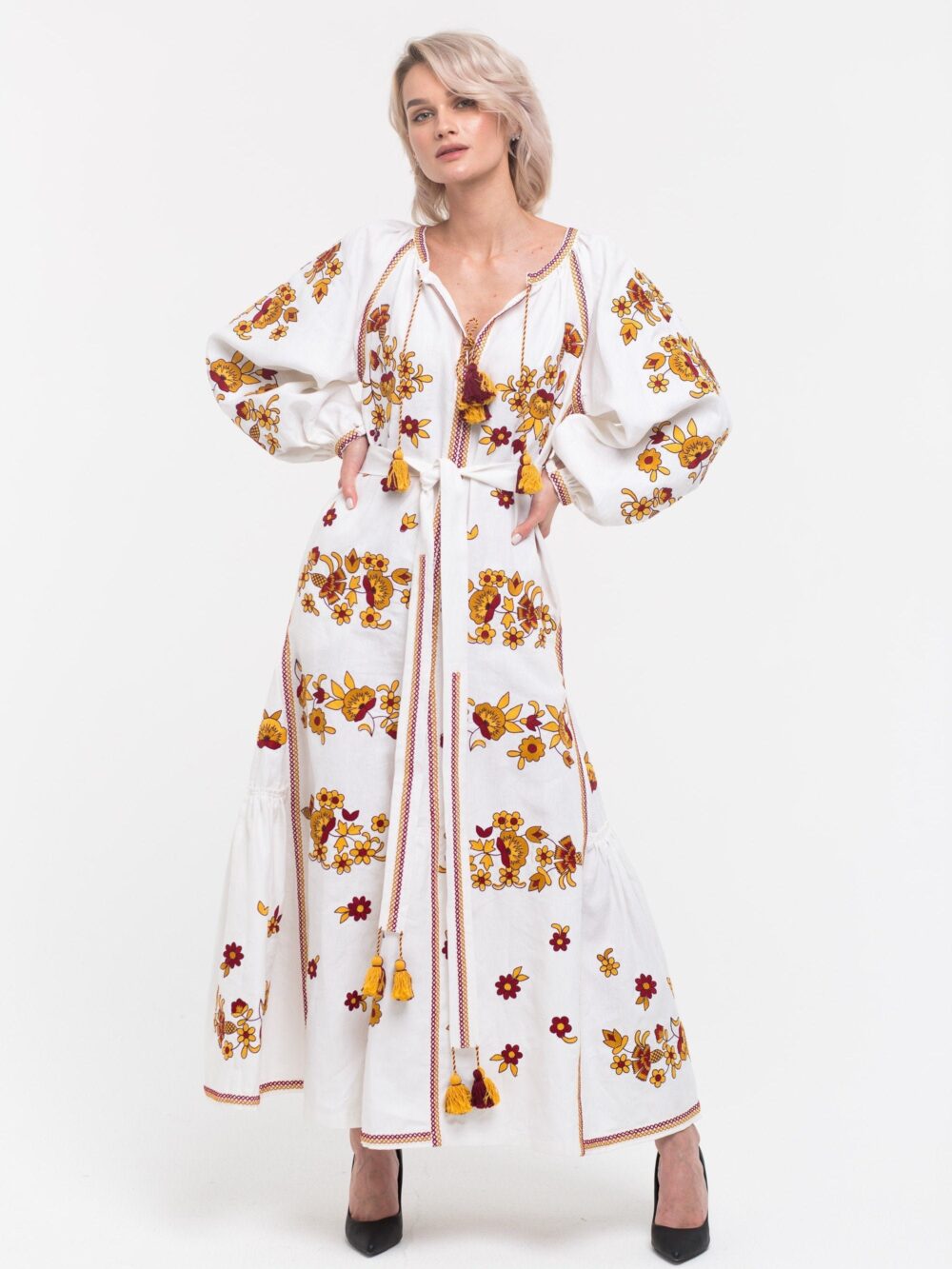 Fashion Embroidered Floral Dress Boho Mermaid Ukrainian Wedding Plus Size Bohemian Outfit For Women