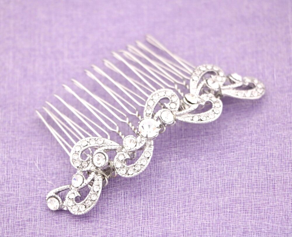 Rhinestone Bridal Hair Comb - Silver, Gold, Rose Gold Options Wedding Hair Clip Crystal Comb Accessories Side
