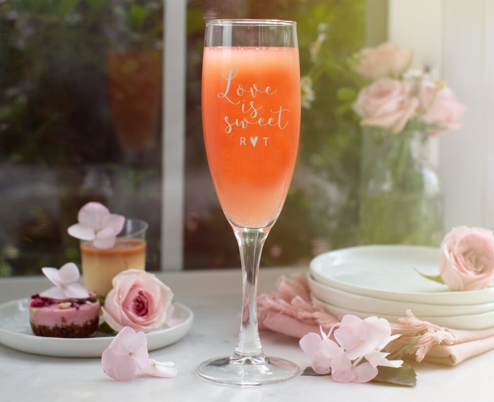 Etched 5.75 Oz Champagne Flute - Wedding Favor Gift Engraved