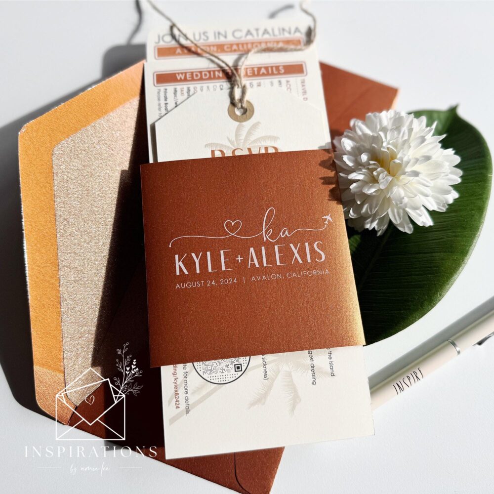 Boarding Pass Wedding Invitations Travel Theme, Beach, Destination Wedding, Airline Ticket