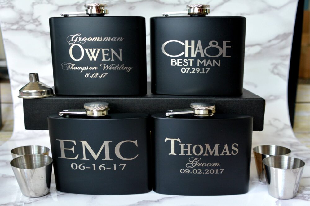 Best Man Gift, Wedding Party Gift Flasks, Groomsmen Flask, Groomsman Personalized Flask Set, Groom Custom