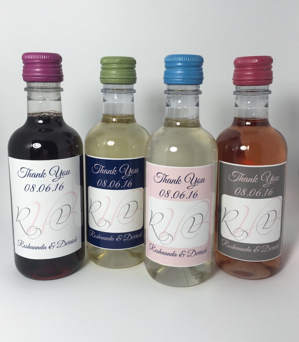 Personalized Mini Wine Labels, Wedding Party Favors | Waterproof