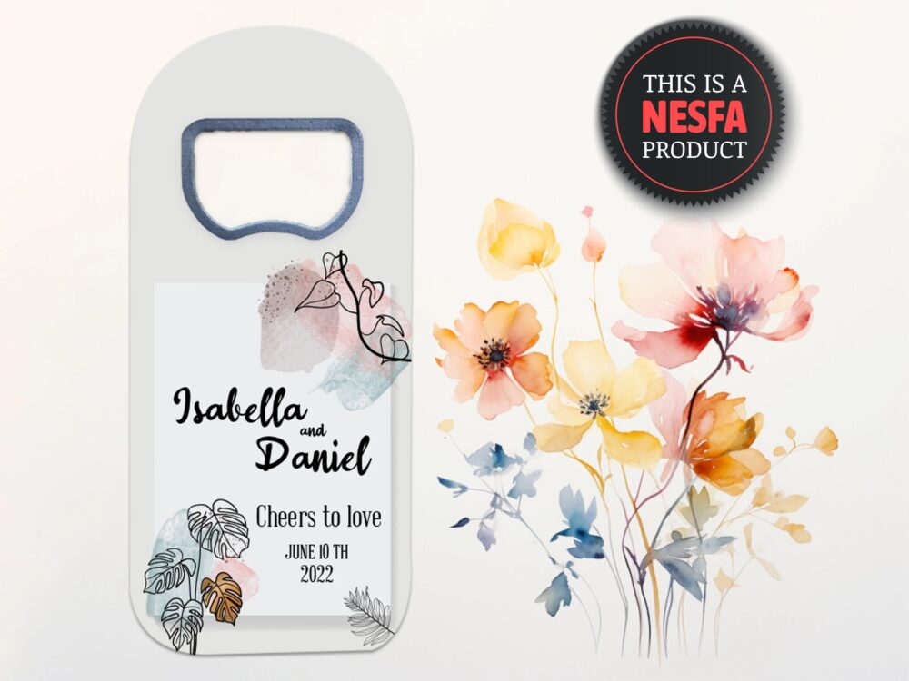 Custom Wedding Favor Bottle Opener Magnets Minimalist Bulk Save The Date
