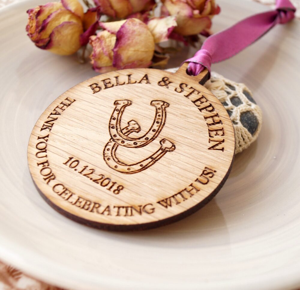 Wooden Wedding Ornaments, Favors, Thank You Personalized Custom Wooden 25 Pc