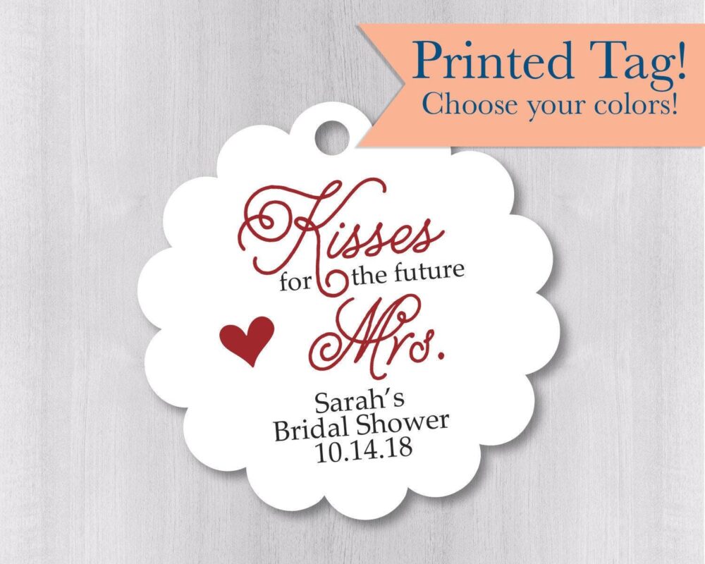 Kisses For The Future Mrs., Bridal Shower Chocolate Favor Tags | Sc-045