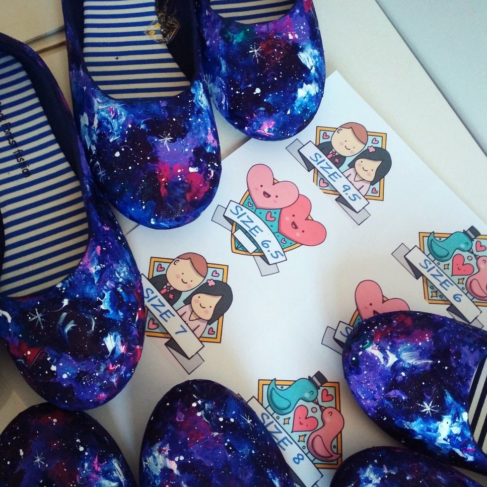 Hand-Painted Galaxy Ballet Flats Custom Wedding Shoes
