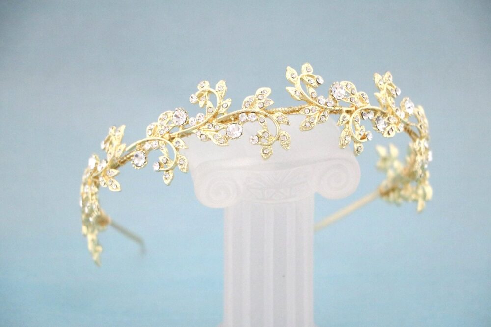 Bridal Headpiece Jewelry Gold Wedding Headband Rhinestone Crystal Tiara Rose Gold Silver