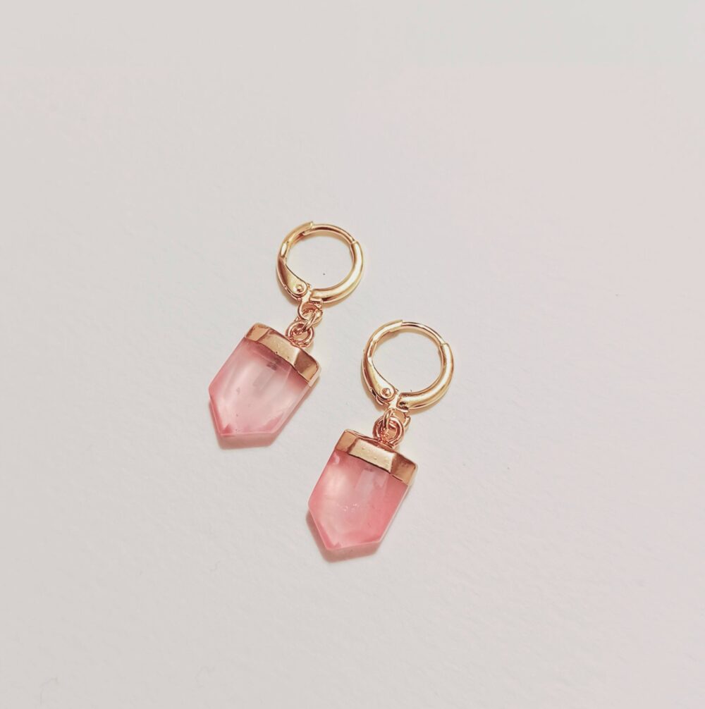 Rose Quatz Earrings, Quartz Studs, Natural Stones & Healing Crystals, Gift For Her, Bridal, Wedding, Bridesmaid Gift