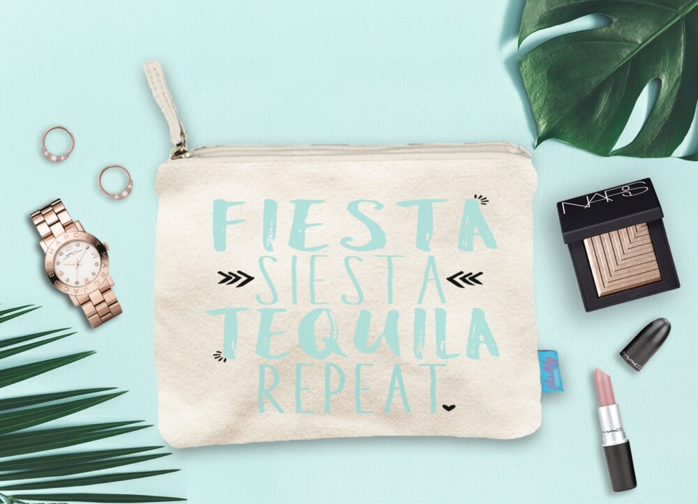 Fiesta Siesta Canvas Makeup Bag, Bachelorette Party Gift