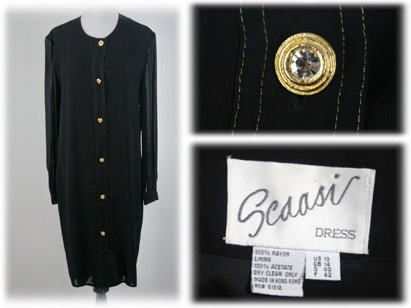 1990S Dress Scaasi Little Black