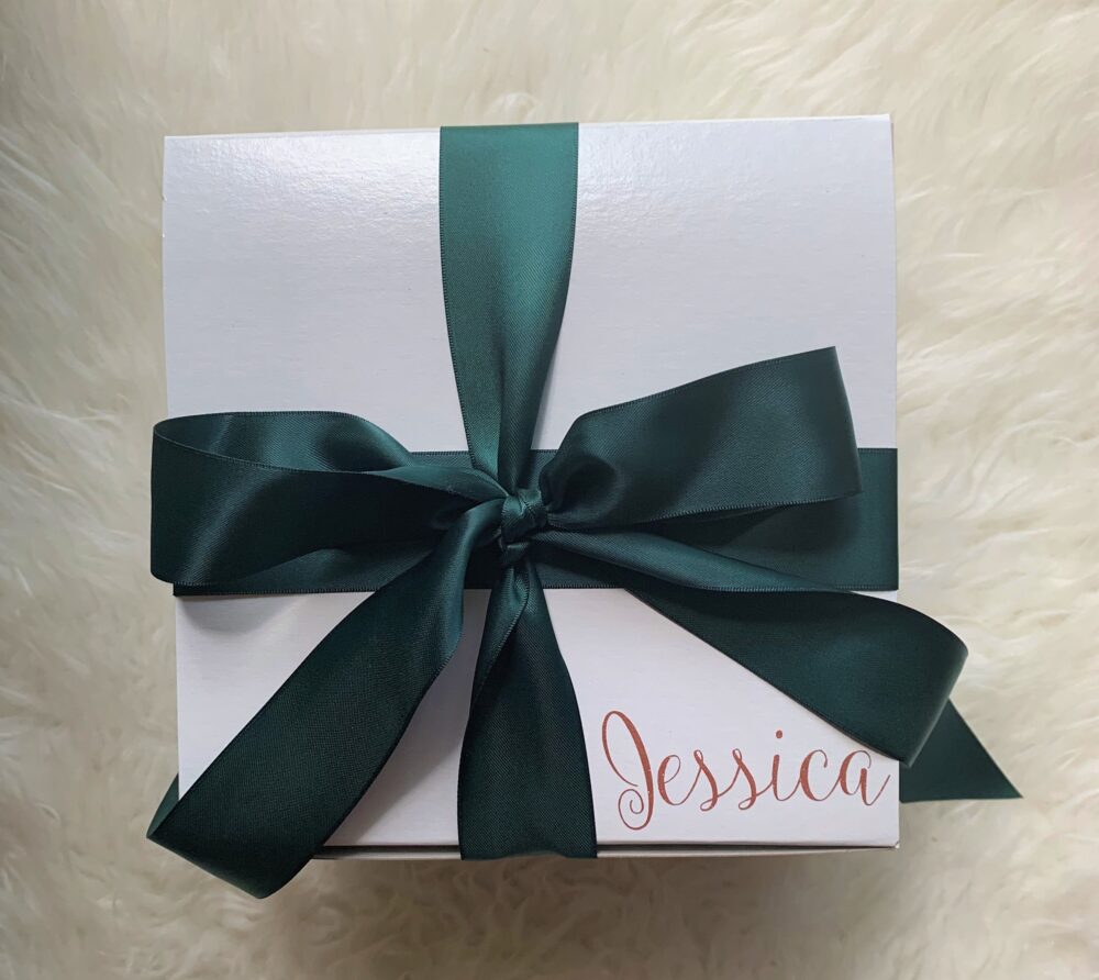 Empty Personalized Bridesmaid Proposal Box With Ribbon - 8x8x3.5 White Bridal Shower Gift