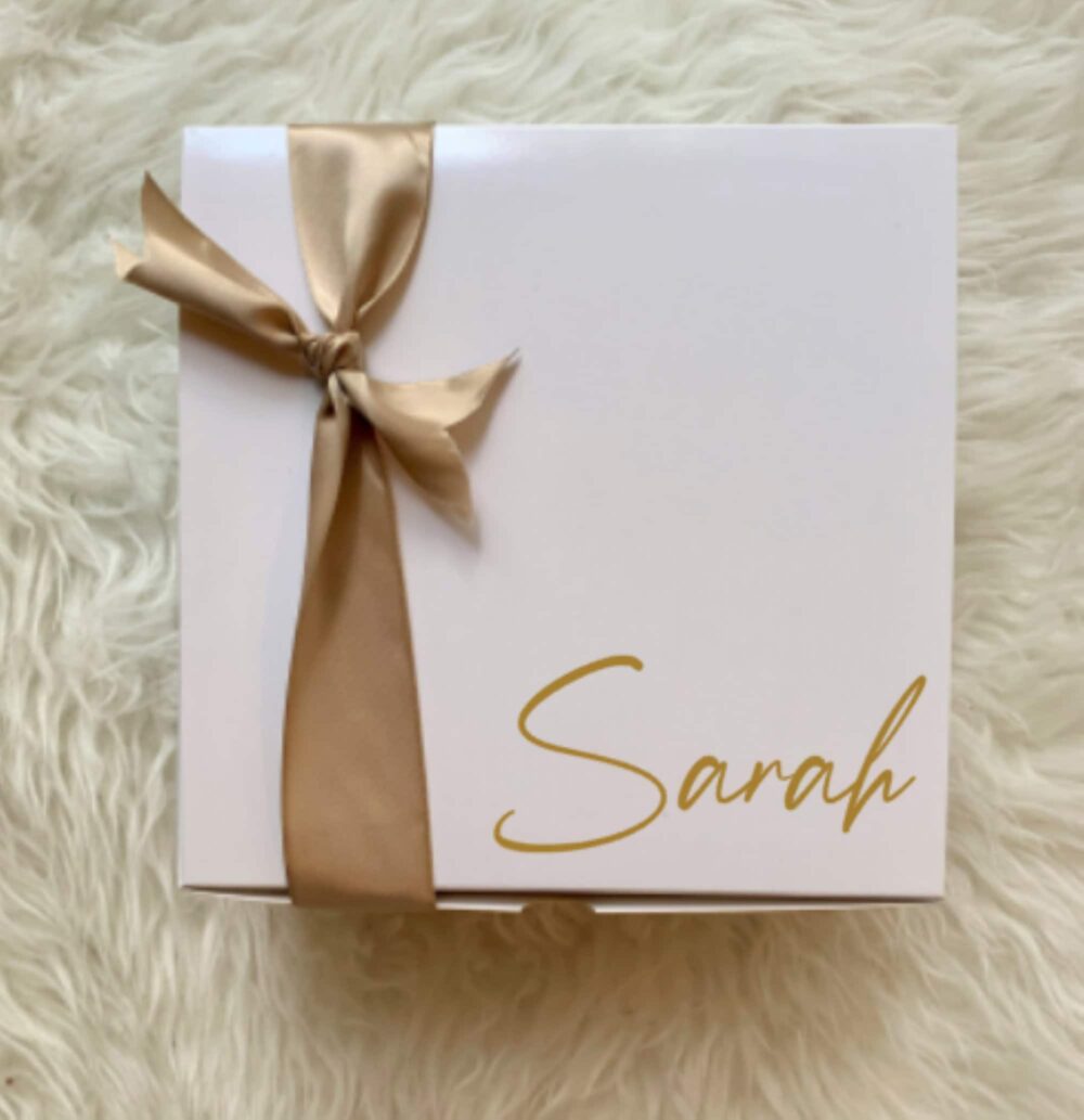 Empty Personalized Bridesmaid Proposal Box With Ribbon, 8x8x3.5 White Box, Bridal Shower Gift
