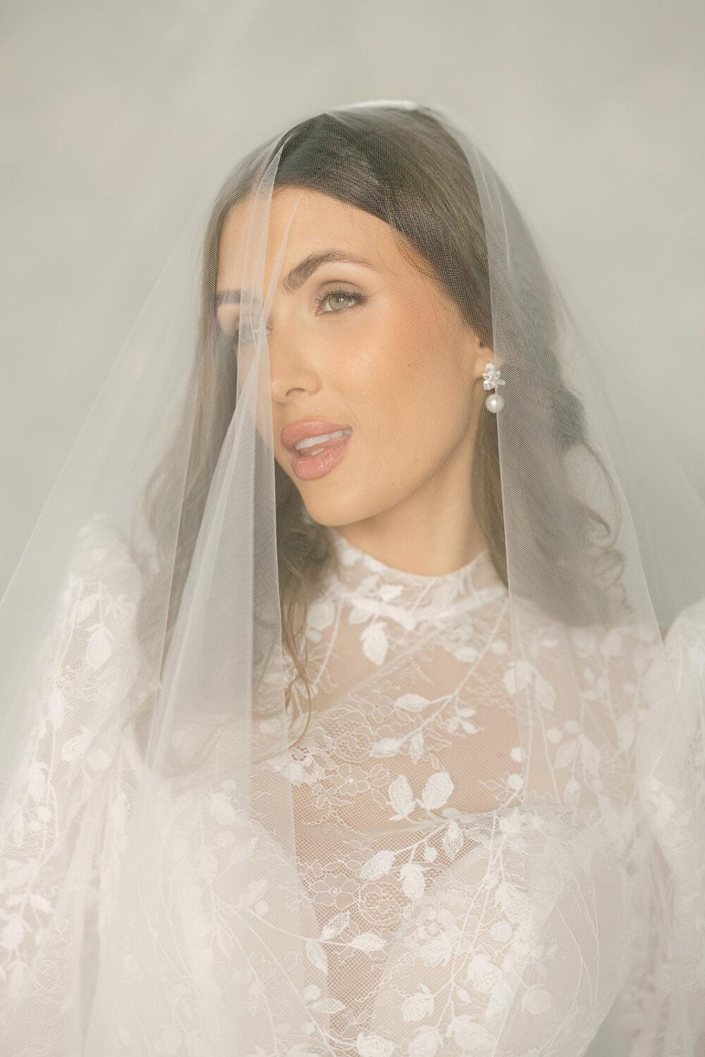 Two Tier Illusion Wedding Veil| Blusher Bridal Veil