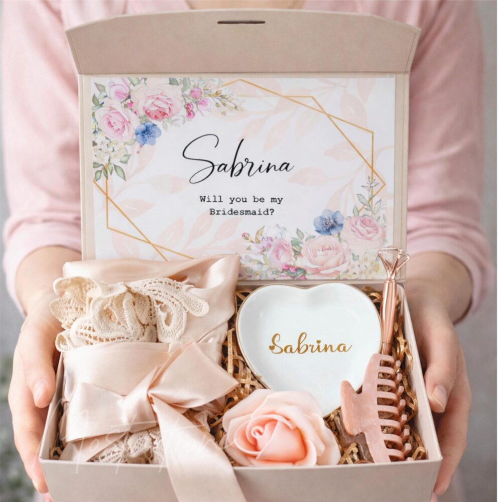 Personalized Bridesmaid Proposal Box, Blush Gift Set, Will You Be My Bridal Party Gift, Ready To