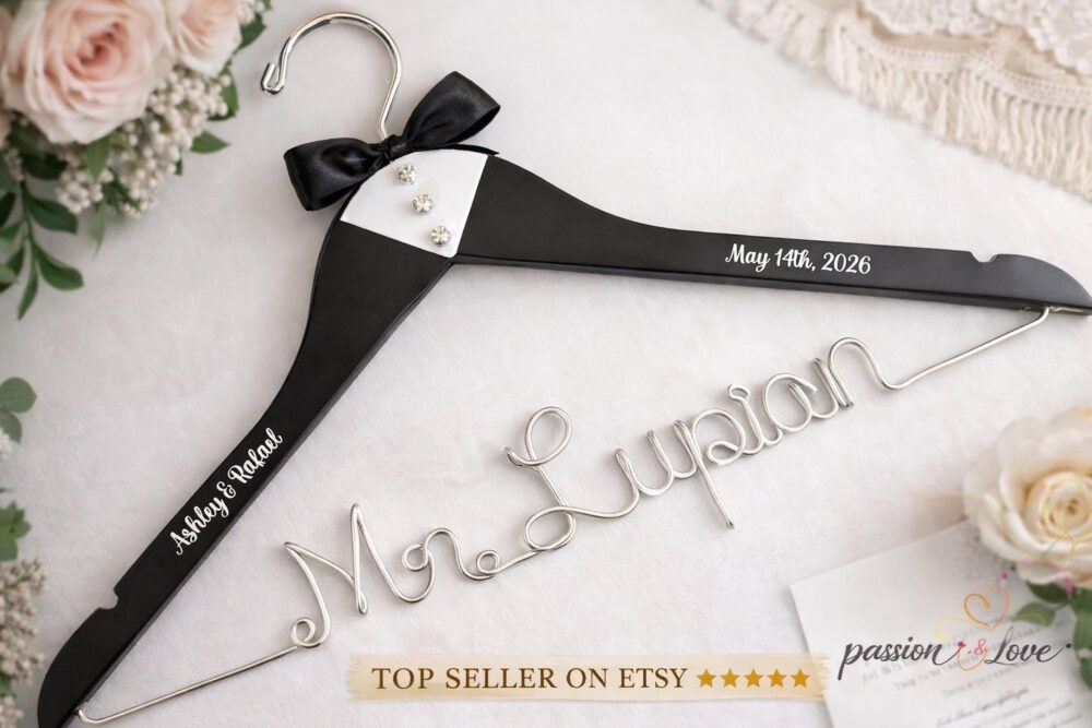 Personalized Groom Hanger, Wedding Hanger For Groom, Mr Wire Name Custom Dress Gift, Engagement Passion