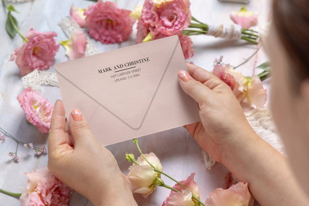 Personalized Wedding Return Address Stamp Self-Inking Envelope Stamp