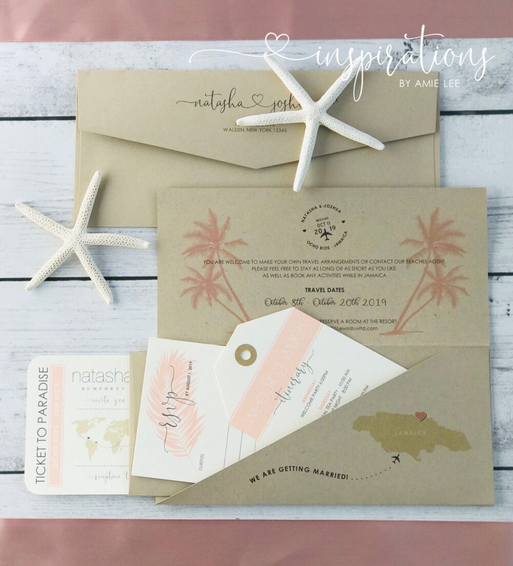 Destination Wedding Invitations Boarding Pass, Airplane Ticket, Travel Theme