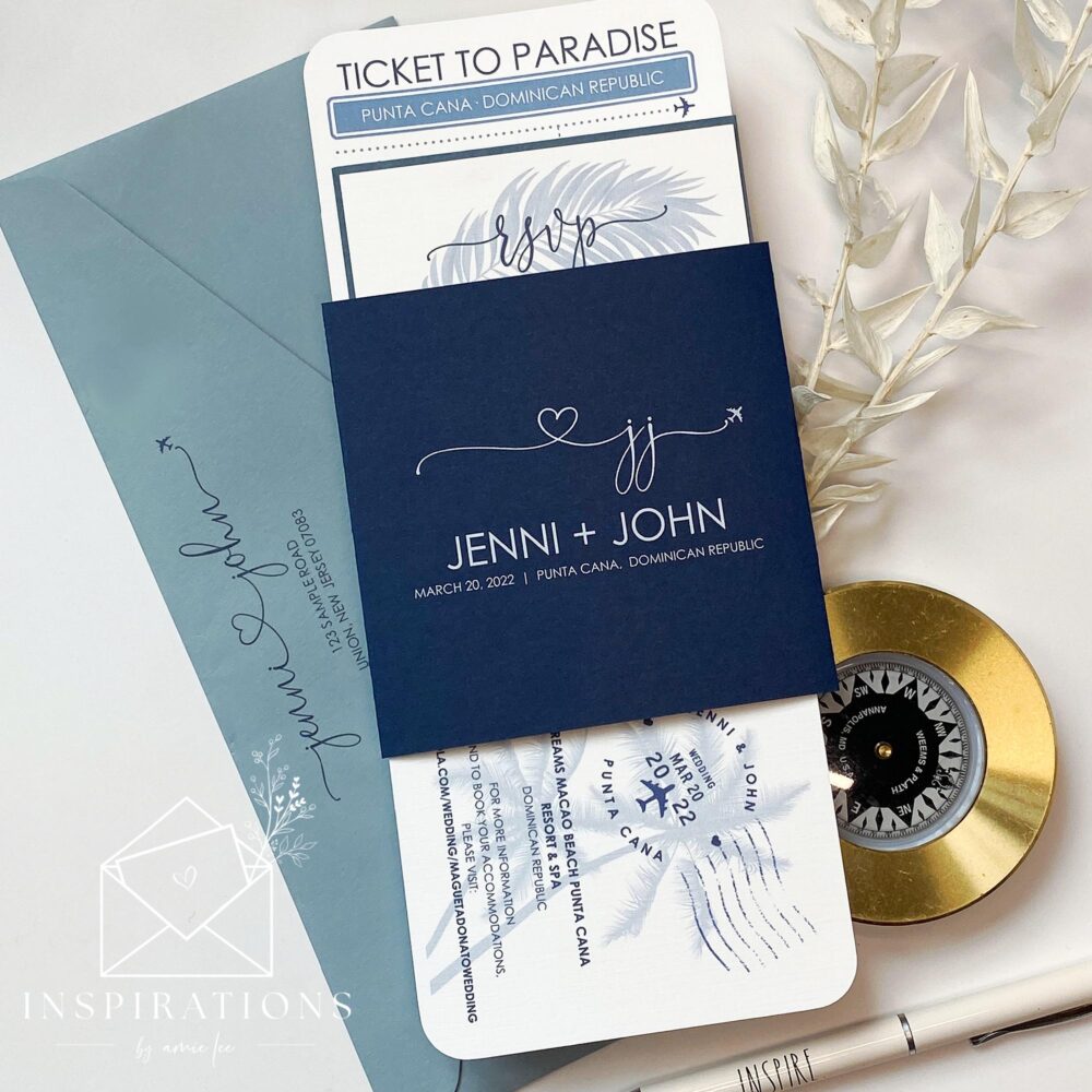 Boarding Pass Wedding Invitations, Airplane Ticket Invite, Destination Wedding, Travel Theme