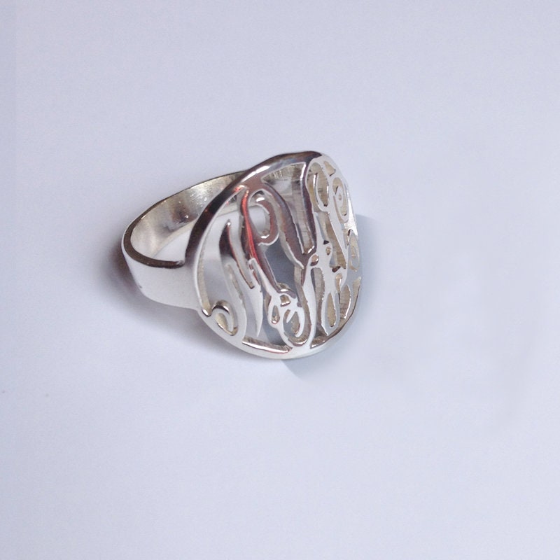 925 Sterling Silver Monogram Ring, Engraved Name Ring, Personalized Ring, Best Gift