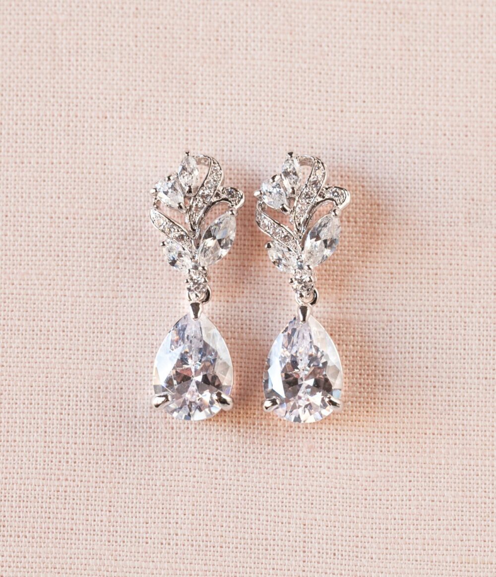 Bridal Earrings, Crystal Wedding Earrings, Wear 2 Ways, Rose Gold Wedding Jewelry, Jewelry, Bridesmaids, Callie Earrings