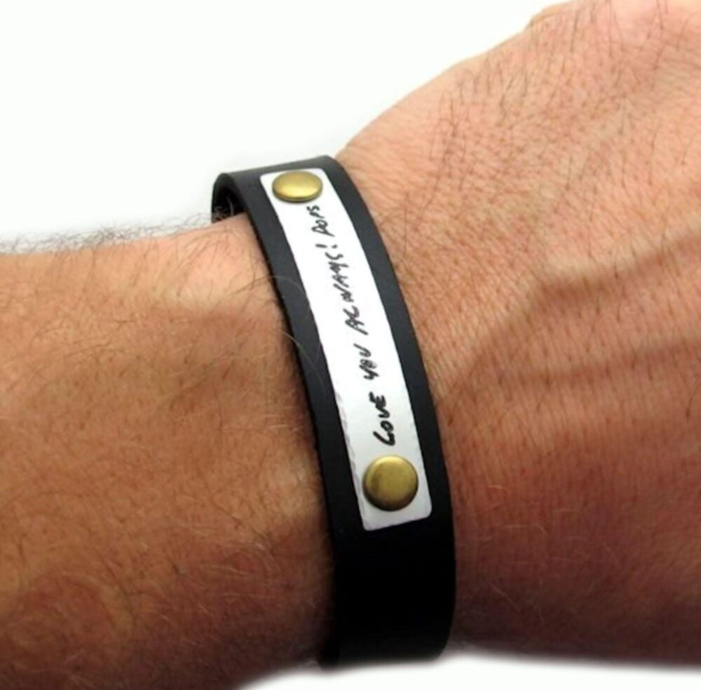 Custom Signature Bracelet For Men - Handwriting Engraved Jewelry Personalized Father's Day Gift Mens Birthday Keepsake Him