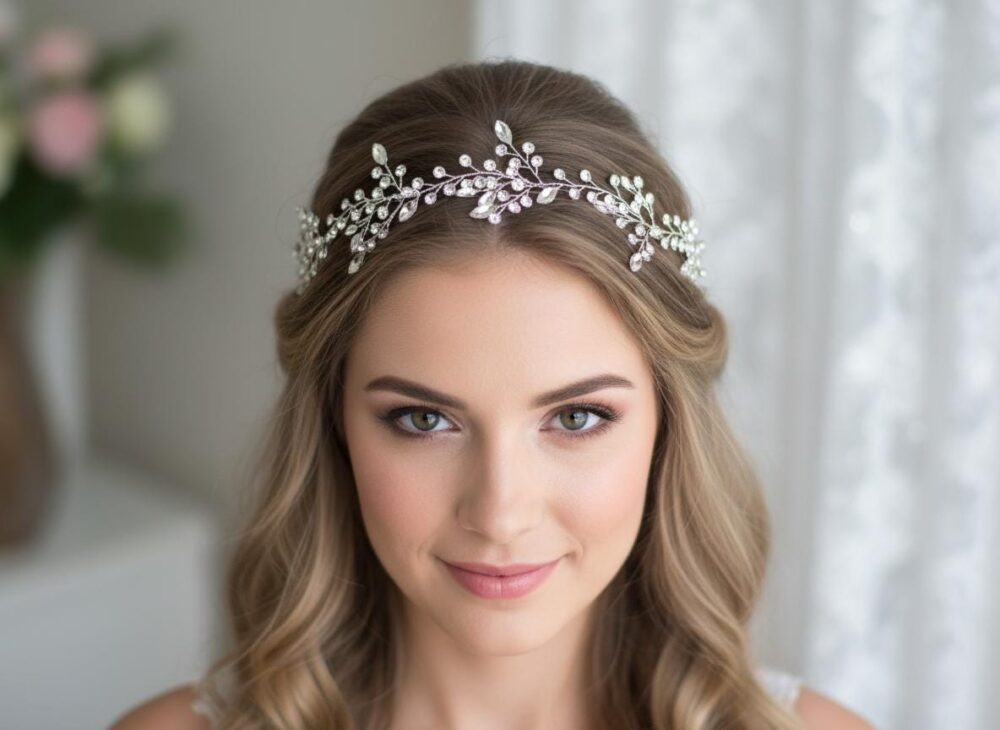 Crystal Wedding Hair Vine Silver Bridal Headpiece, Rhinestone Accessories