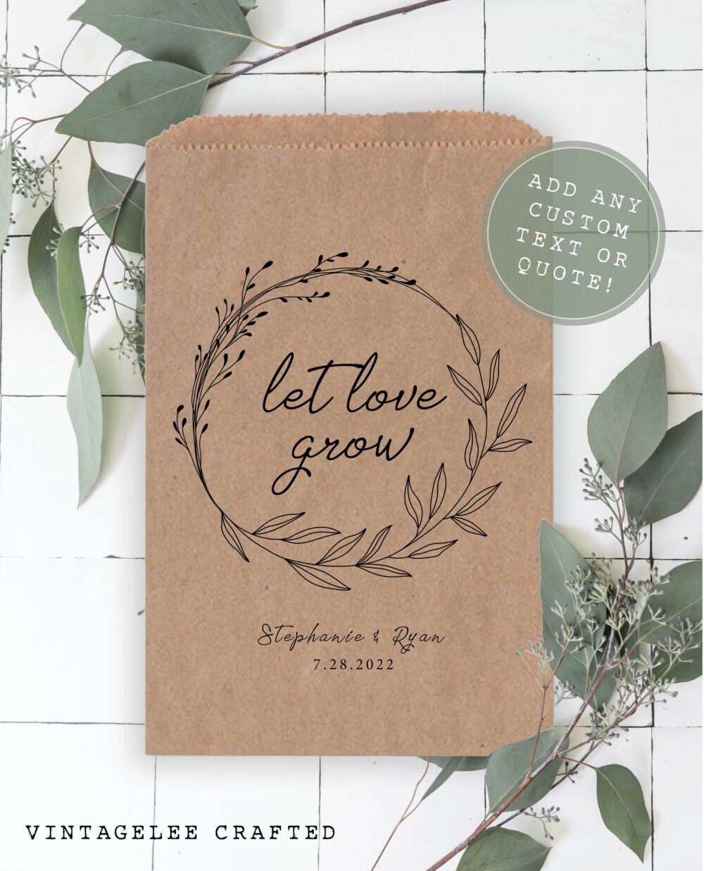 Wedding Favor Bags, Favors For Guests in Bulk, Treat Seed Packets, Let Love Grow