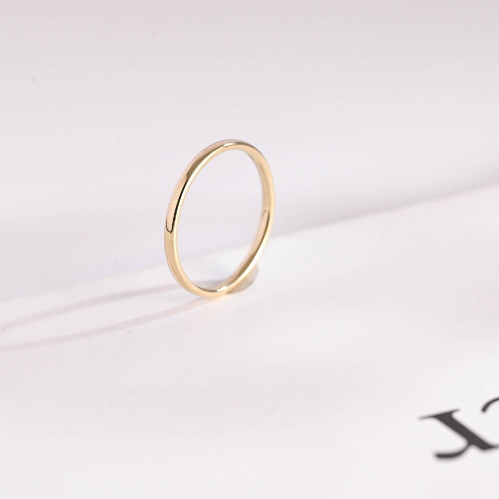 Dainty Solid Gold Band, Minimalist Stacking Ring, Rs-140