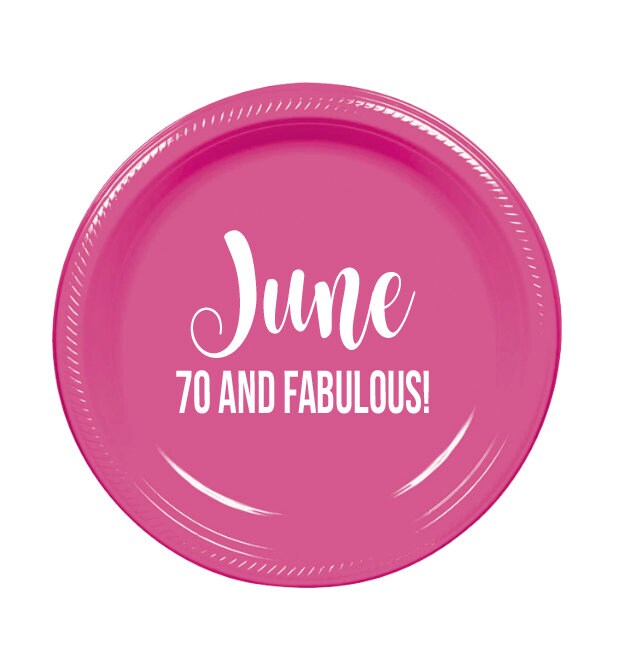 Birthday Party Plates, 70Th Party, Personalized Custom Plastic Plates