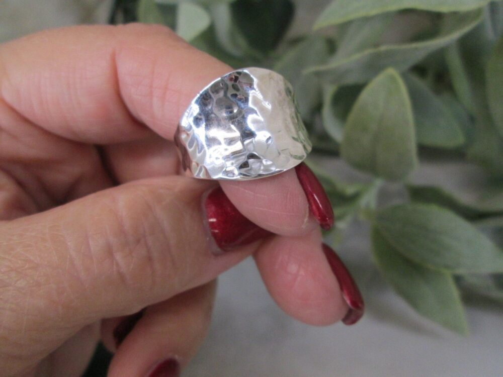 sterling Silver Wide Hammered Band>925 Hammered Ring, 925 Hammered Band, Wide Ring, Hammered Jewelry, 925 Ring, Non Tarnish