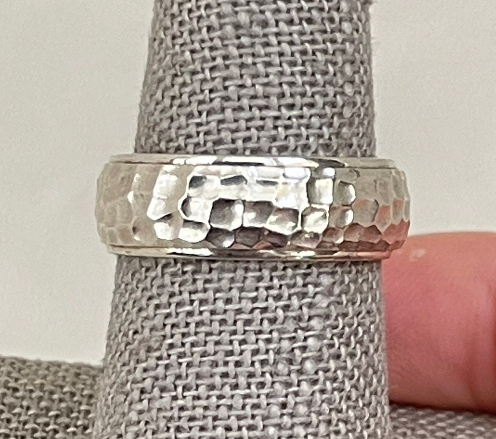 Vintage Sterling Silver Hammered Band