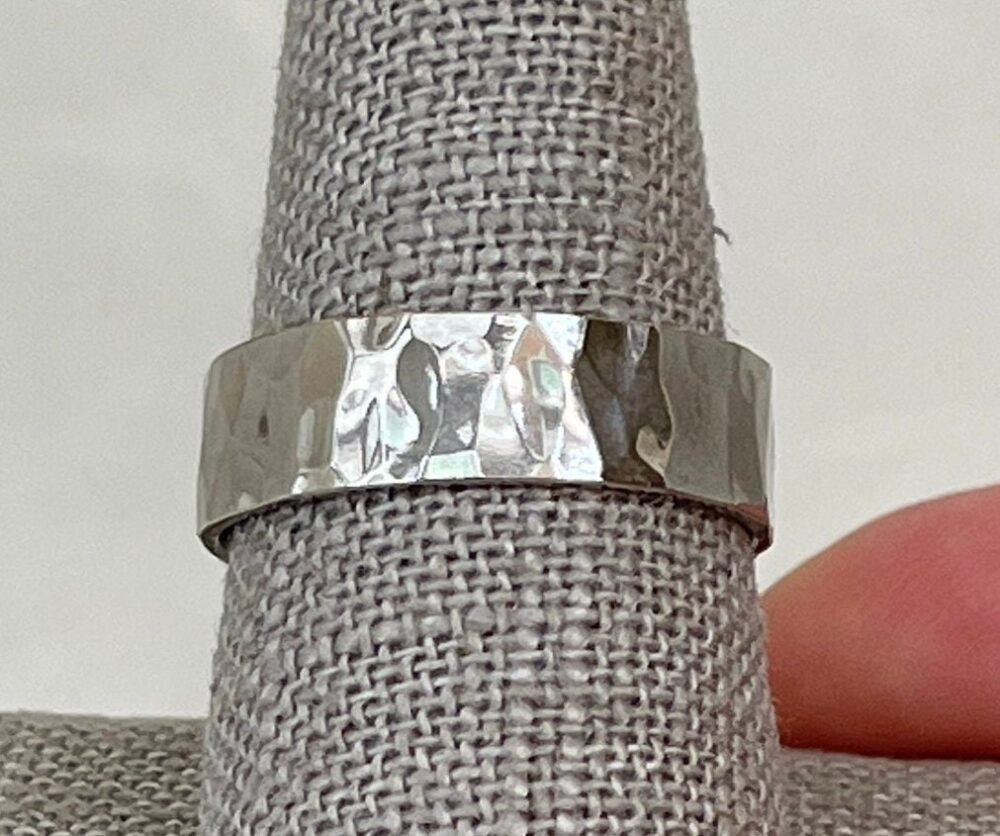 Vintage Sterling Silver Hammered Band