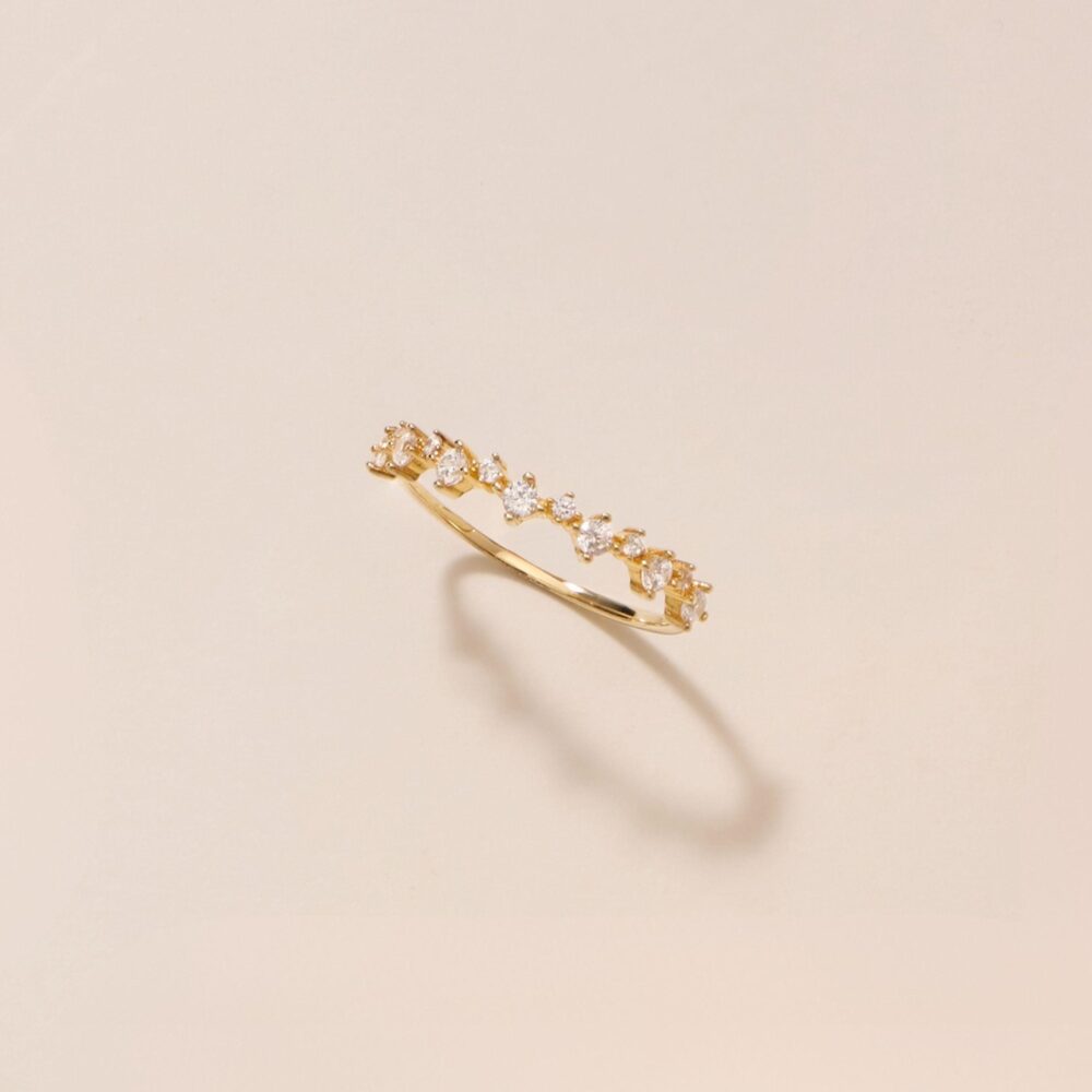 18K Gold Eternity Ring Wedding Band Promise Stacking Rings Dainty Minimalist Mom Gift For Her