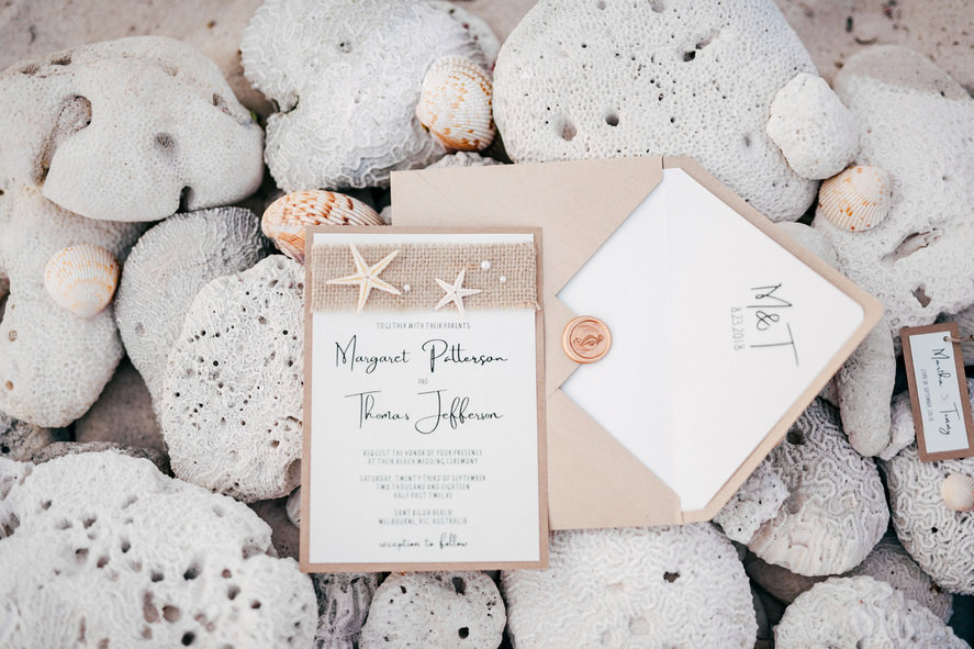 Elegant Beach Wedding Invitations Starfish Invites With Rustic Burlap Cards, Sea Marine