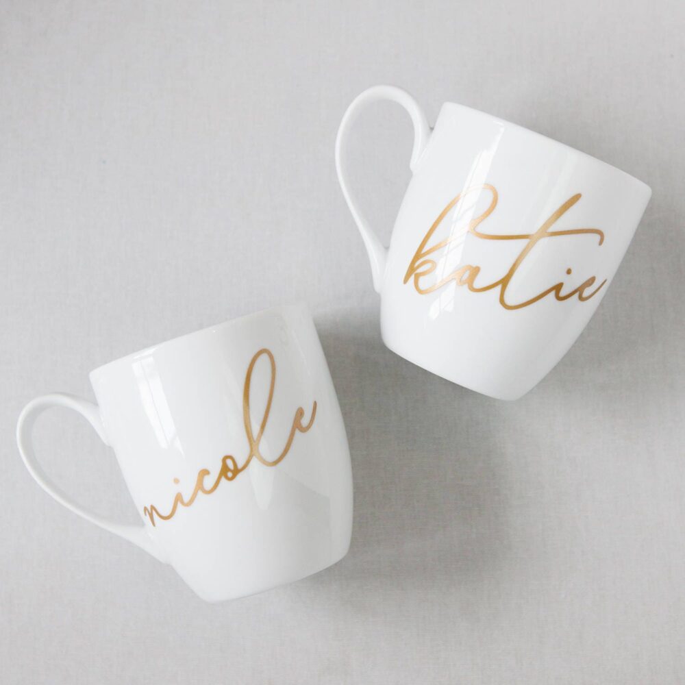 Script Personalized Coffee Mug, Calligraphy Name, Bridesmaid Gift