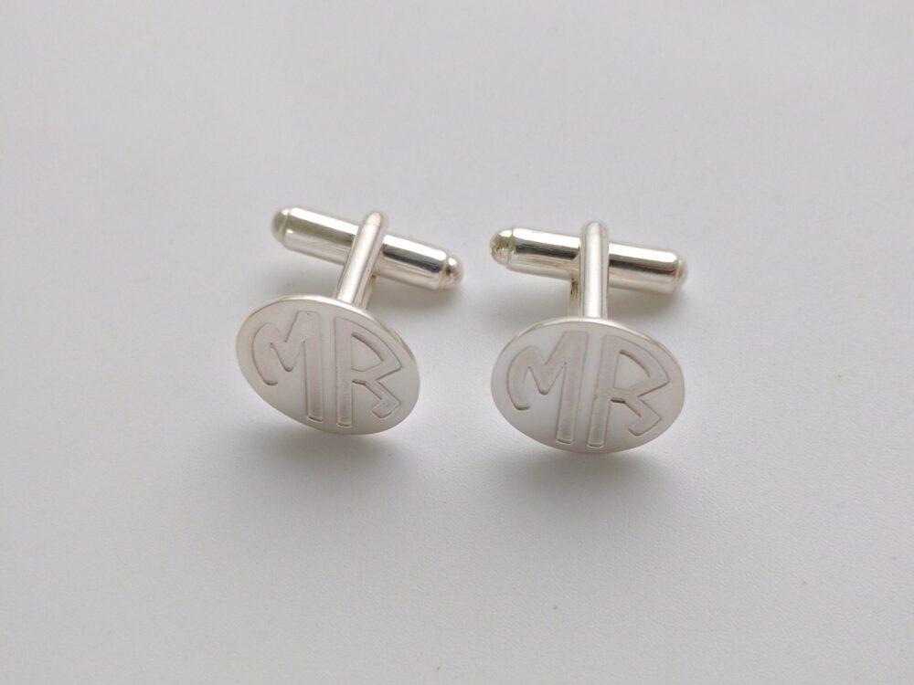 Personalized Groomsmen Cufflinks, Monogram Cufflinks, Silver Wedding Cufflinks, Monogrammed Cufflinks For Groom, Engraved Cuff Links
