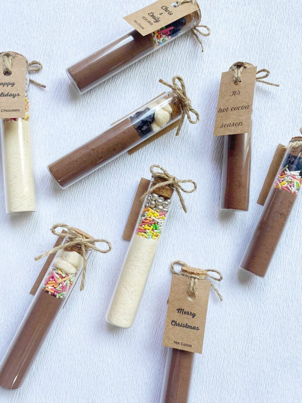 Hot Chocolate Favors Christmas Cocoa Favors, Winter Party Happy Holidays Stocking, Office Favors in Bulk