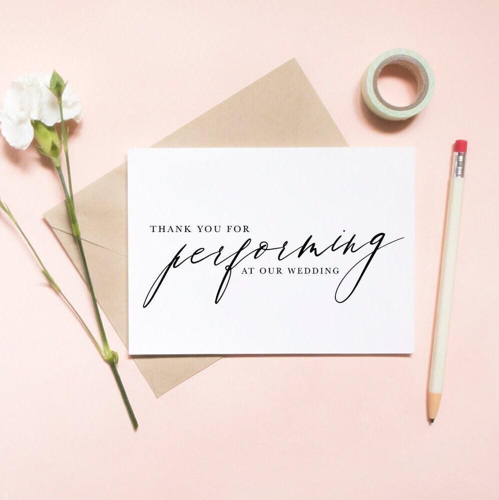 Wedding Band Thank You Card | Singer Vendor Appreciation