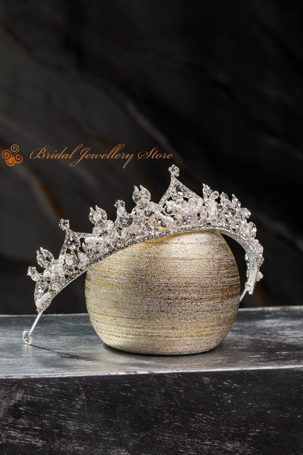 Crystal Bridal Tiara, Silver Wedding Crown, Rhinestone Hair Accessory