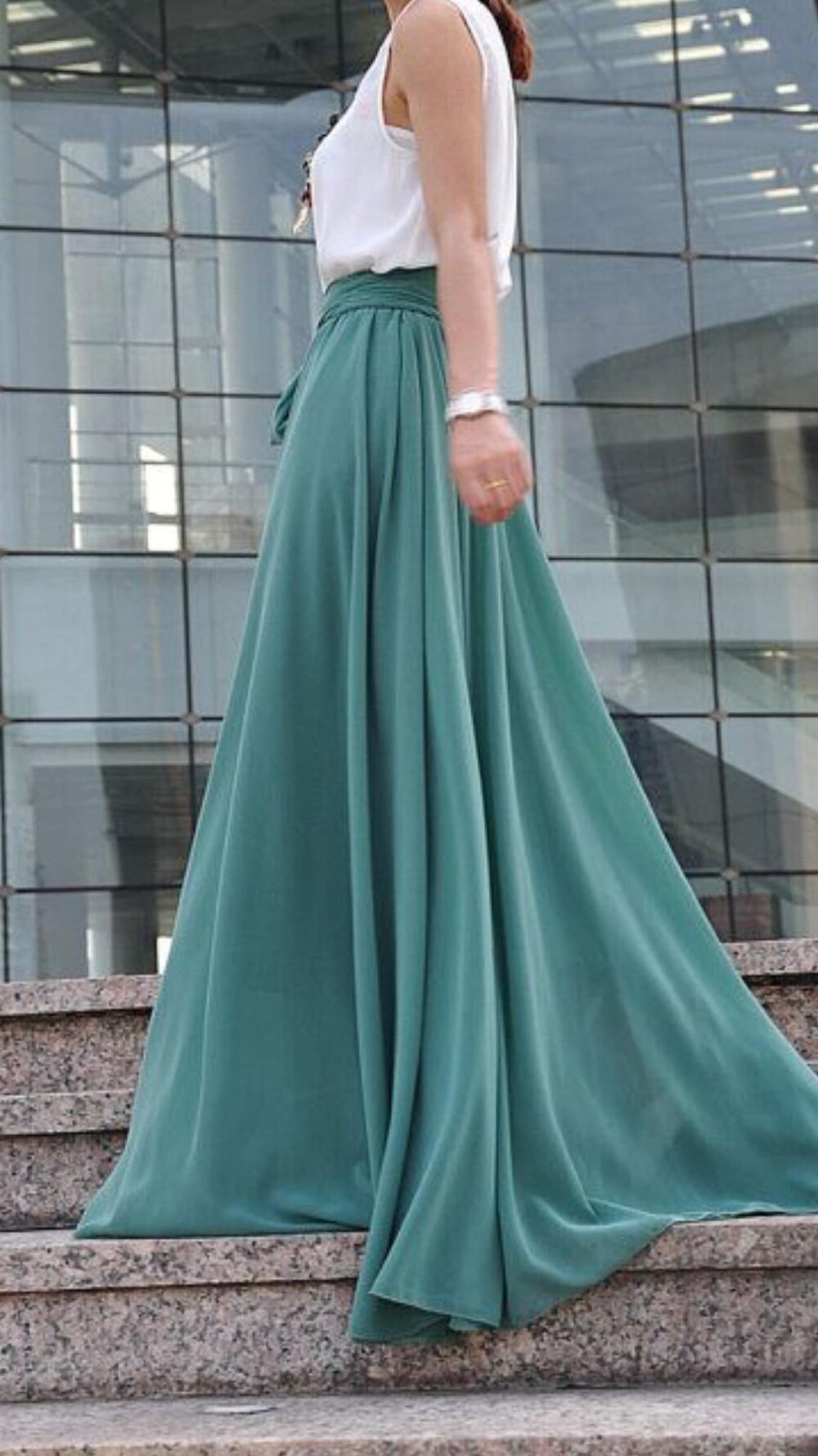Custom Chiffon Maxi Skirt Handmade Formal Wedding Bridesmaid Dress