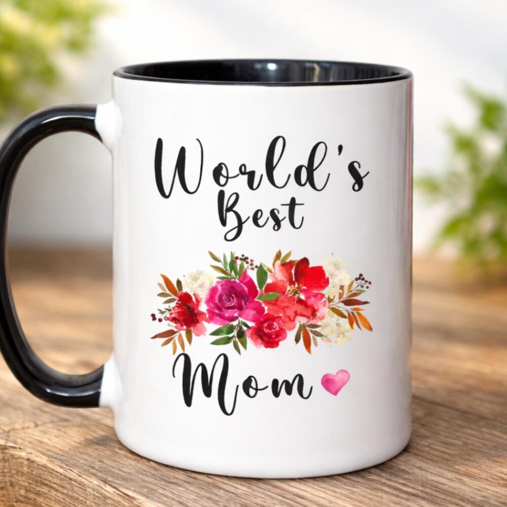 Worlds Best Mom Coffee Mug Gift From Daughter, Personalized Mother's Day For