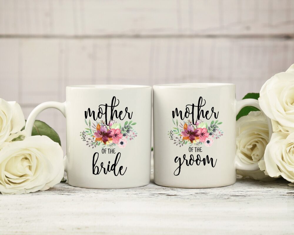 Mother Of The Bride & Groom Gift Mug Set. Coffee For & Groom. in Law Gift. Thank You Mom. Wedding Mug