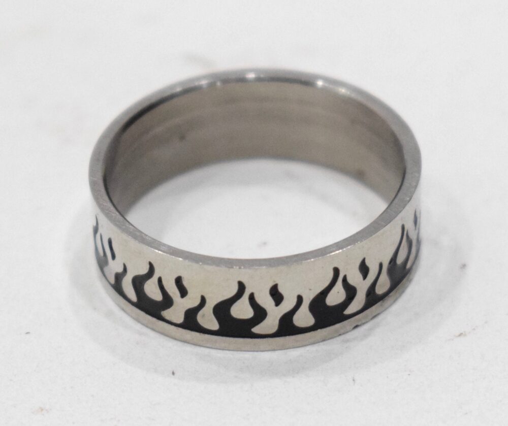 Ring Stainless Steel Etched Band