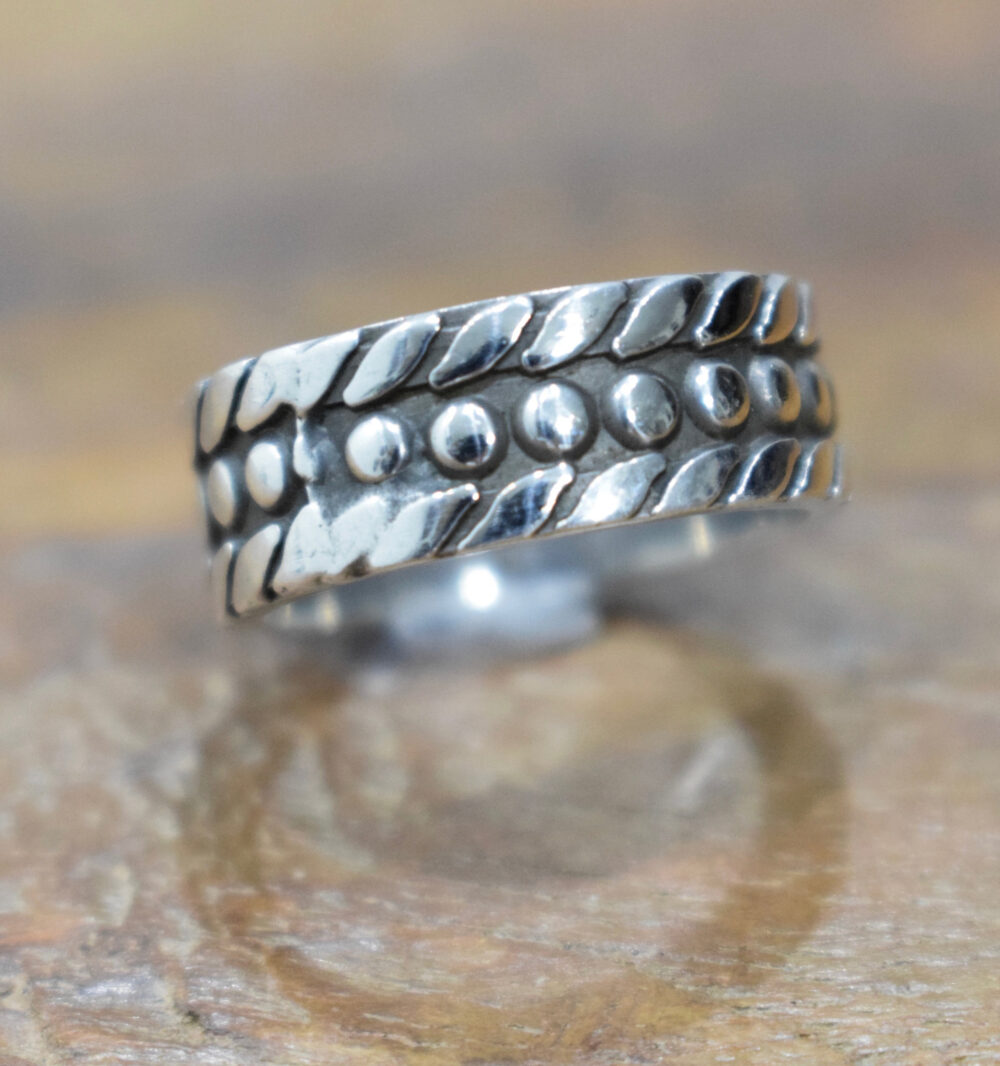 Ring Sterling Silver Etched Band